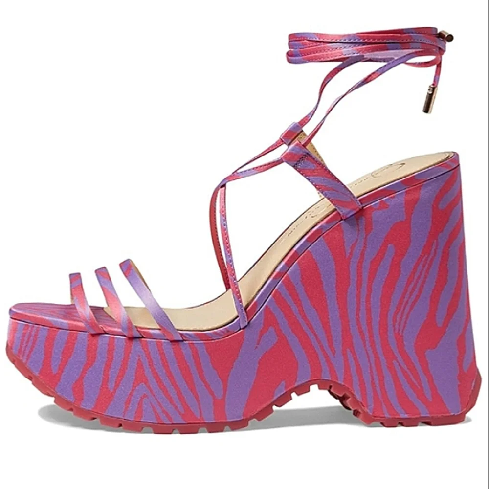 New w/o Box Jessica Simpson Damazy Platform Strappy Wedge Dress Sandals Size 8.5
